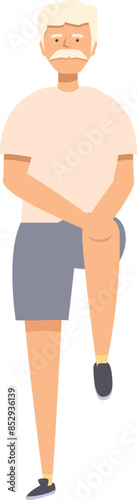 Elderly man is warming up before exercising, promoting a healthy lifestyle for seniors