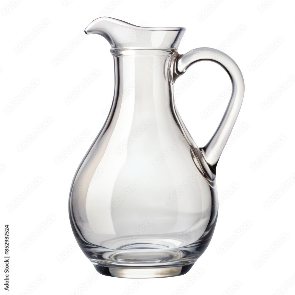 Clear glass pitcher with handle, perfect for serving beverages like water, juice, or iced tea. Isolated on transparent background, png. Clear glass pitcher with handle, perfect for serving beverages like water, juice, or iced tea. Isolated on transparent background, png.