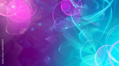 Vibrant Abstract Digital Art with Neon Lights and Geometric Patterns