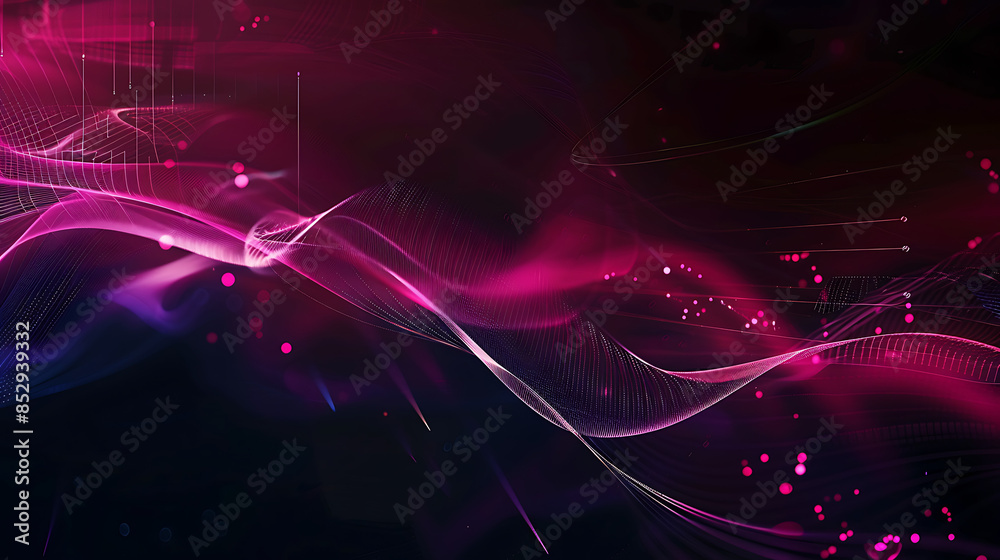 custom made wallpaper toronto digitalDark and Vibrant Pink Digital Waves with Futuristic Light Trails