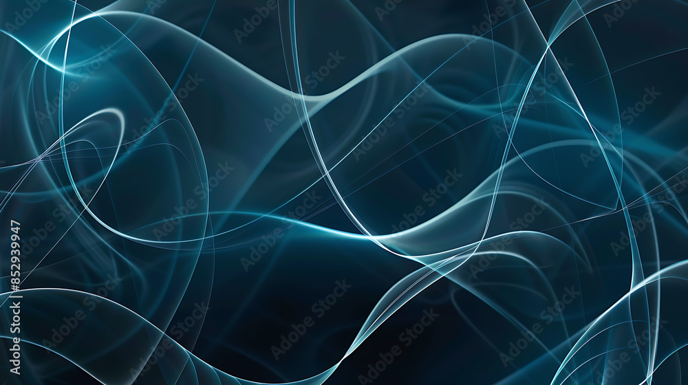 Obraz premium Abstract Blue Smoke Waves