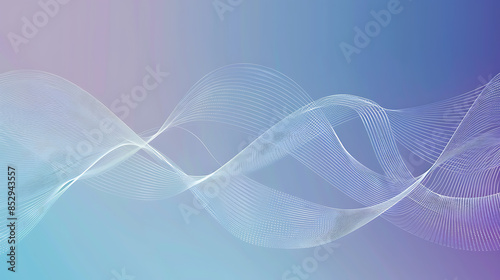 Elegant Abstract Waves with Soft Blue and Purple Gradient