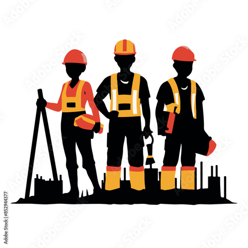 Constraction Worker Shilaoutte Vector Illustration