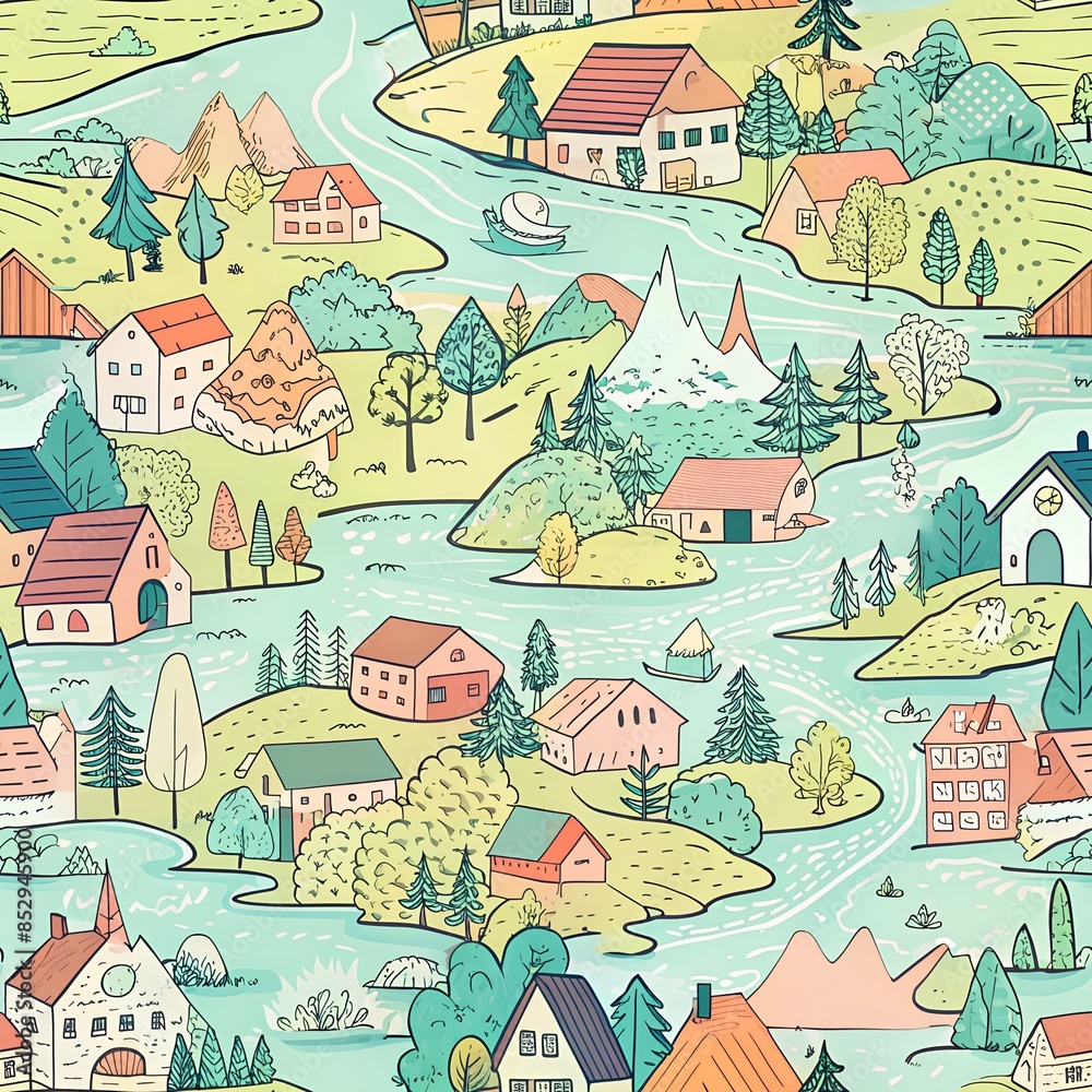Obraz premium autumn landscape with trees pattern