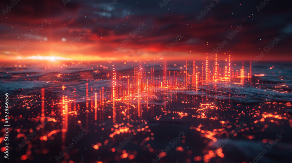 Fototapeta premium Stock market or forex trading graph in futuristic concept suitable for financial investment or Economic trends business idea and all art work design. Abstract finance background