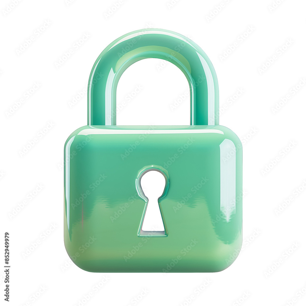 A digitally rendered image of a glossy turquoise padlock, showcasing a modern and sleek design with a prominent keyhole in the center. A digitally rendered image of a glossy turquoise padlock, showcasing a modern and sleek design with a prominent keyhole in the center.