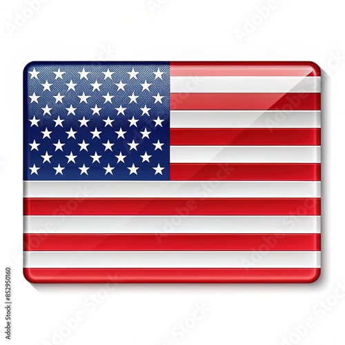 american flat flag logo isolated white background