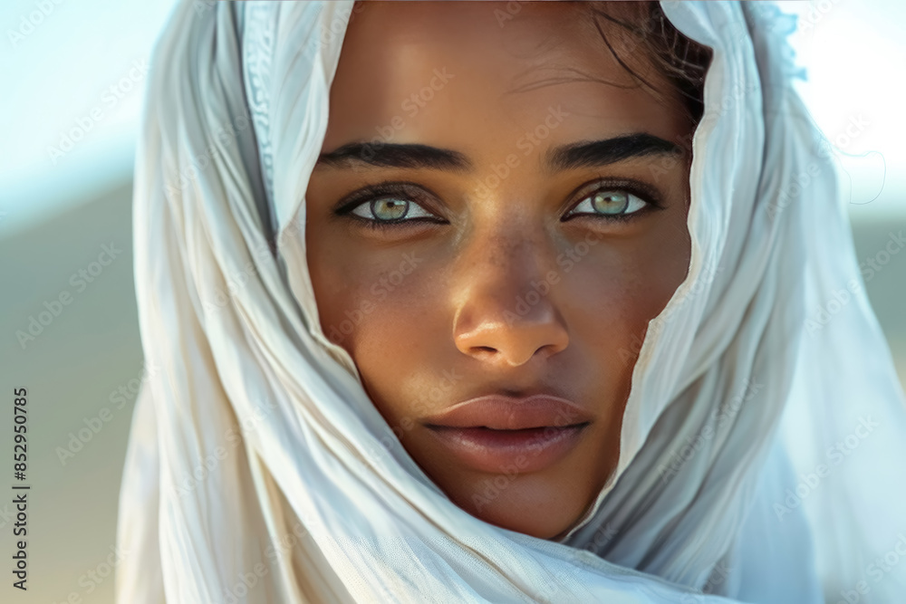 The Muslim woman in the serene portrait wears a beautiful headscarf that gracefully frames her face. Her calm expression exudes dignity and cultural pride. The Muslim woman in the serene portrait wears a beautiful headscarf that gracefully frames her face. Her calm expression exudes dignity and cultural pride.
