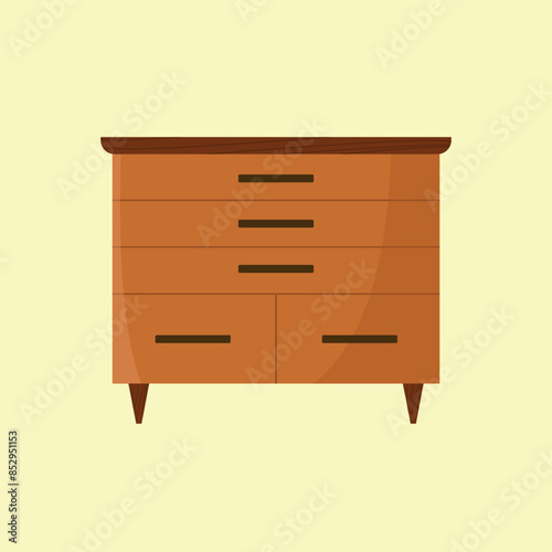 Modern chest of drawers for interior. Chest of drawers. Storage furniture.