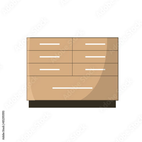Modern chest of drawers for interior. Chest of drawers. Storage furniture.