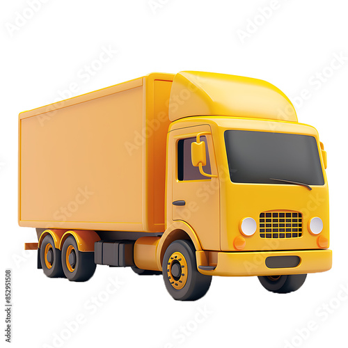 3d render icon of logistic container truck isolated on transparent background