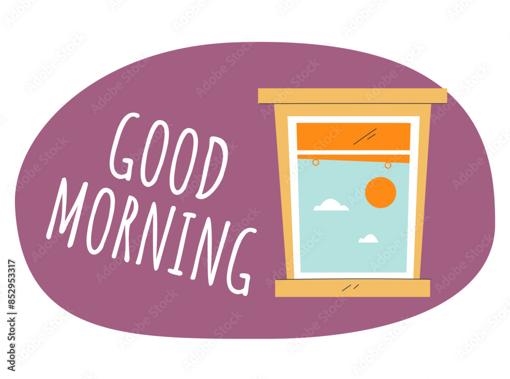 Good morning cozy concept. Vector flat graphic design illustration Good morning cozy concept. Vector flat graphic design illustration