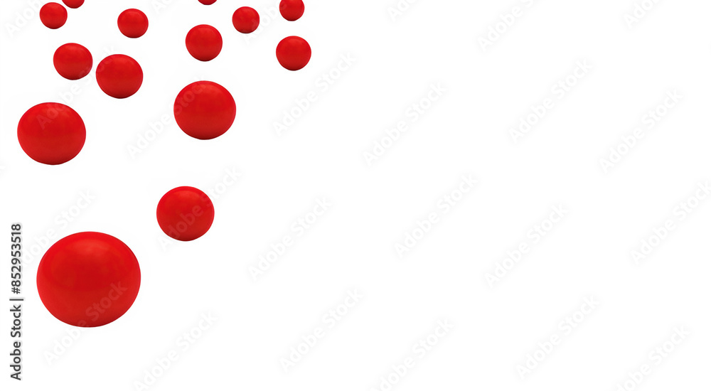 Scattered red balls on a transparent background Scattered red balls on a transparent background