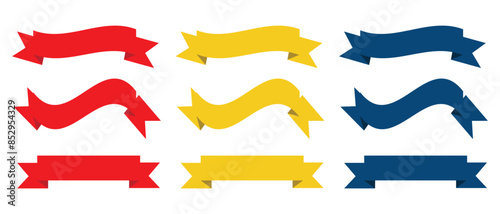 Colorful ribbons banners set icon. colorful banner ribbon vector isolated on white background. vector illustration.