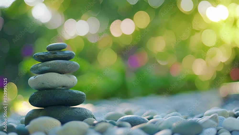 Blurred shapes finding balance in a serene yoga garden. Blurred shapes finding balance in a serene yoga garden.