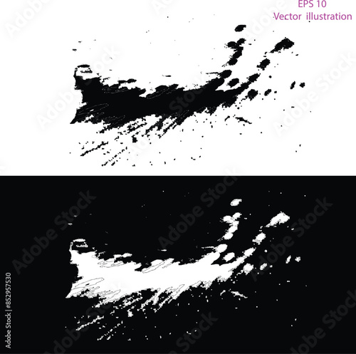  ink splat background. Black ink splash texture painting. Ink texture illustration. 