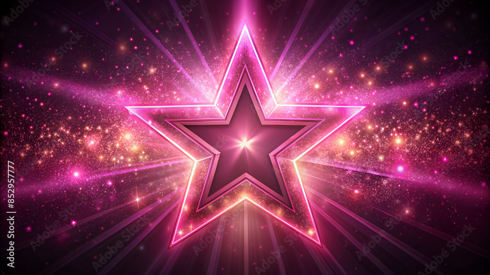Pink Glow Star. Light glowing effect.