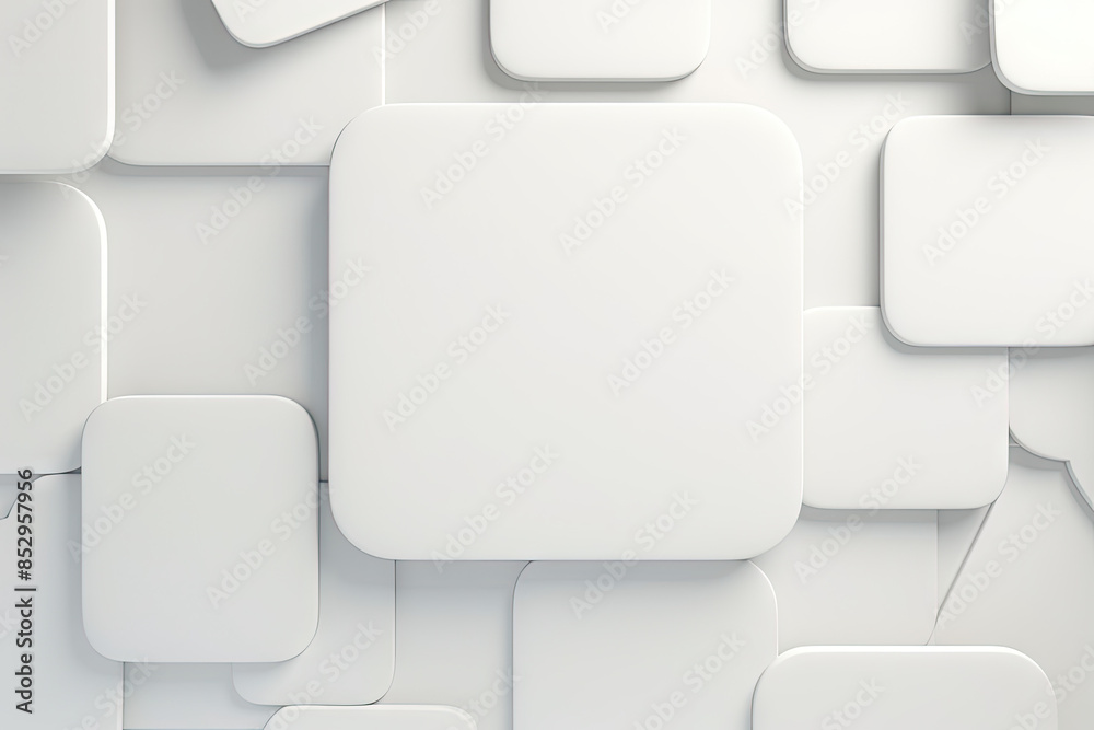 Elegant abstract background of overlapping white squares, creating a three-dimensional effect for a modern look.