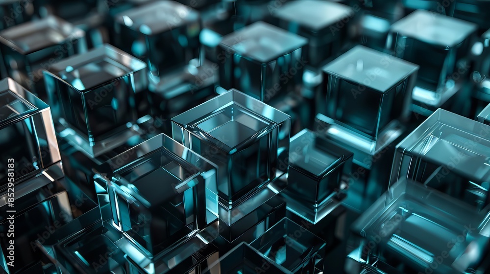 Fototapeta premium Glass Cubes Abstract Background