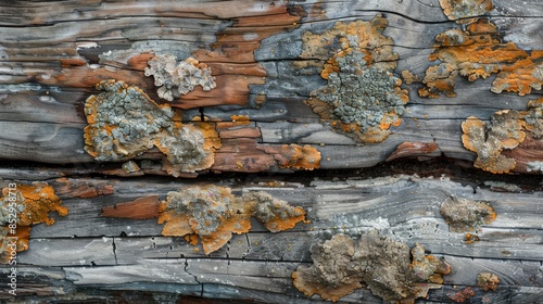 Decayed wood infested with mold photo