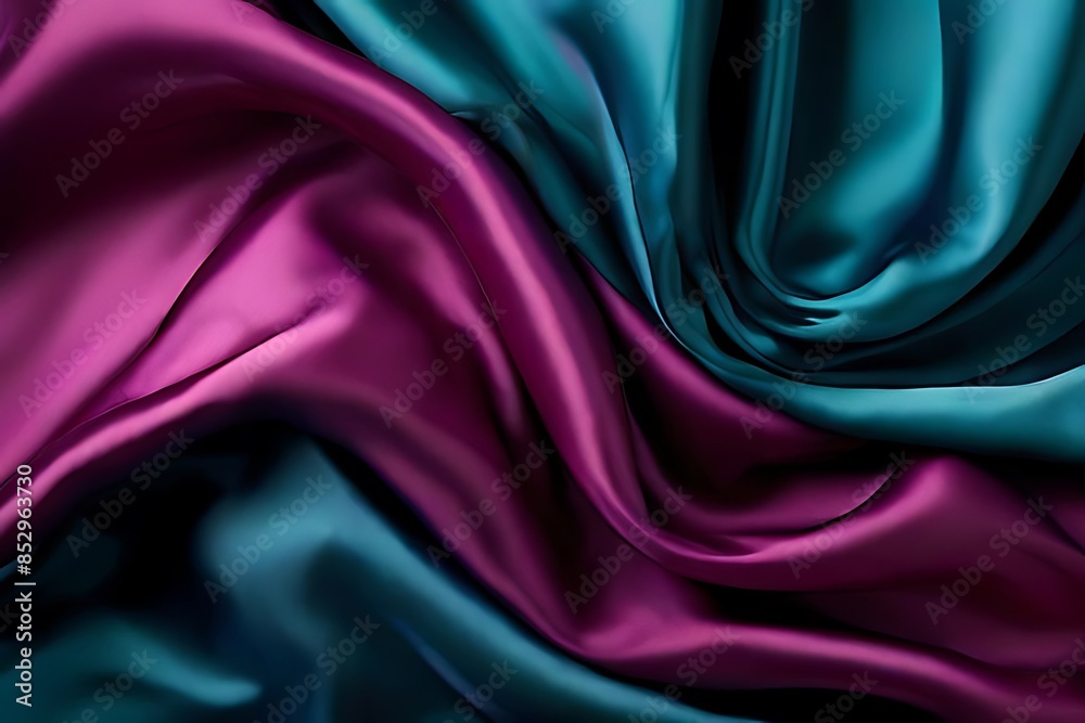 Obraz premium Smooth Silk Fabric Background in Rich Jewel Tones, Emphasizing Luxurious Texture