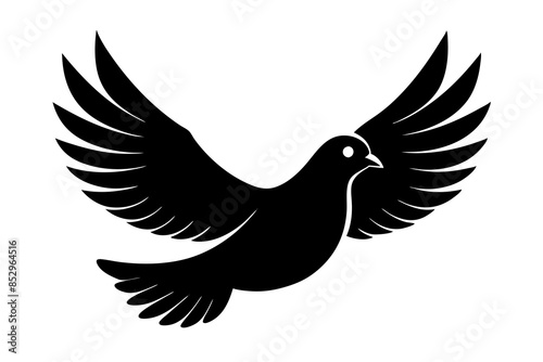 Dove Silhouette black vector illustration photo