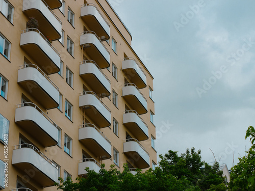 Canvas Print Low angle view of the apartment building