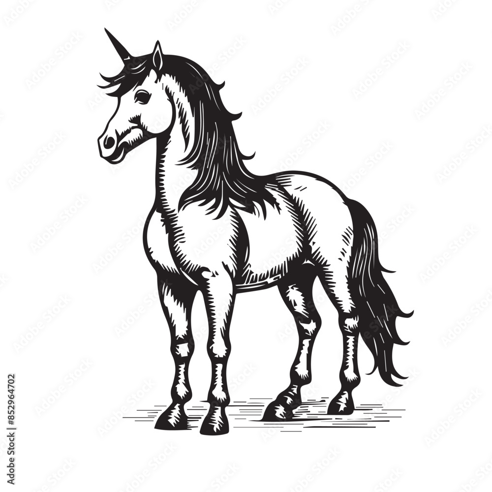 A unicorn horse cartoon illustration vector design A unicorn horse cartoon illustration vector design