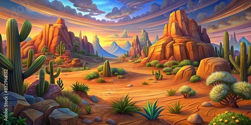desert backgrounds in cartoon animation design