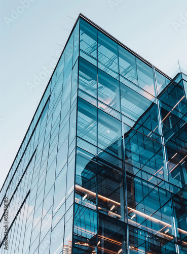 Glass building facades, high-rise buildings, magnificent buildings