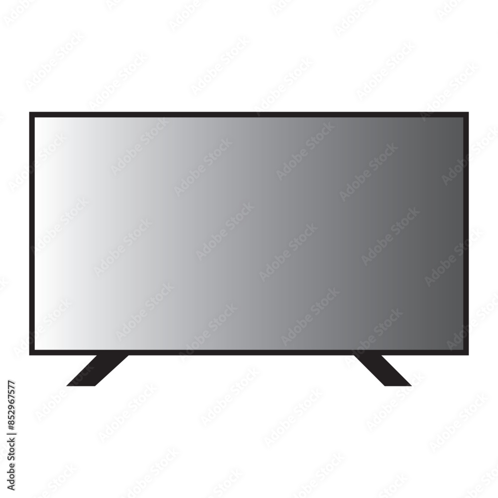 Naklejka premium Modern TV flat screen lcd icon. TV screen isolated on white background. vector illustration. 