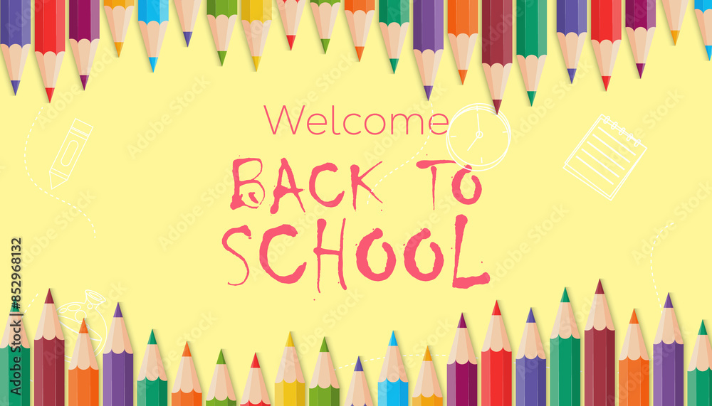 Welcome back to school banner. Vector illustration. Welcome back to school banner. Vector illustration.