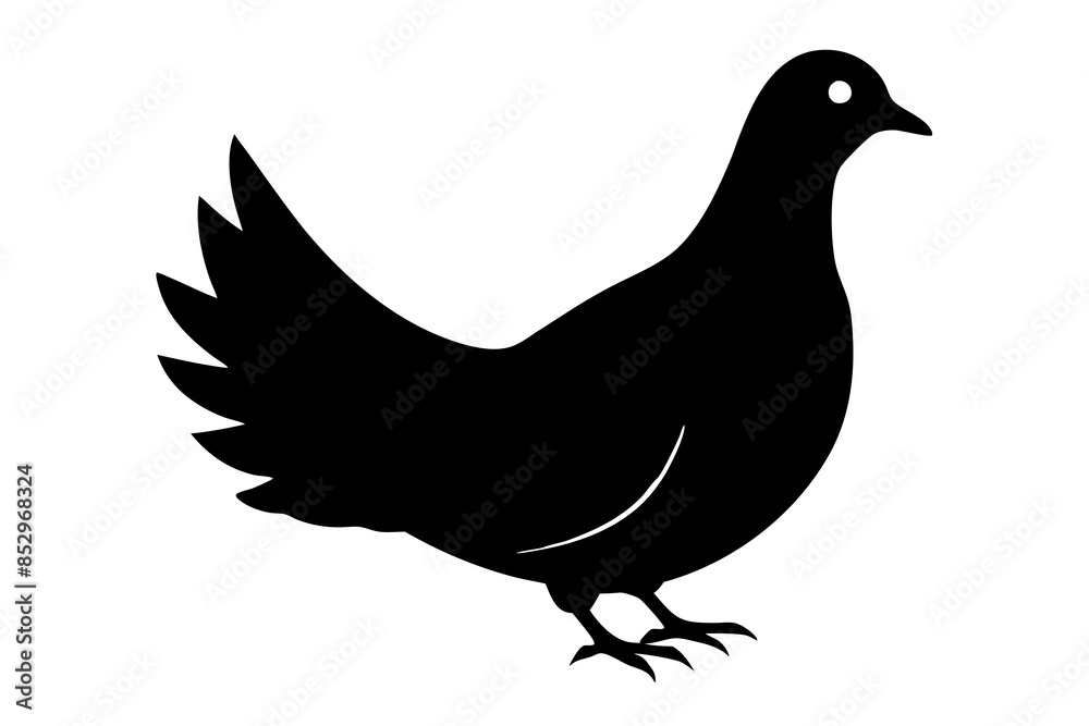Obraz premium Dove Silhouette black vector illustration