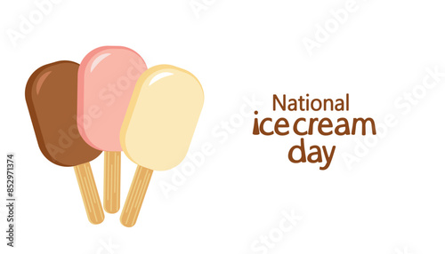 National ice cream day. Template for background, banner, card, poster.