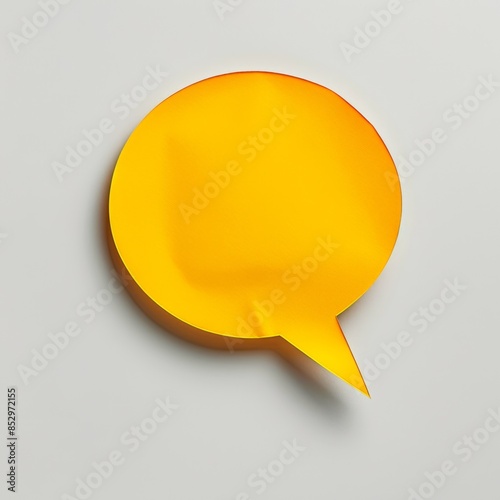 A yellow paper with a speech bubble on it