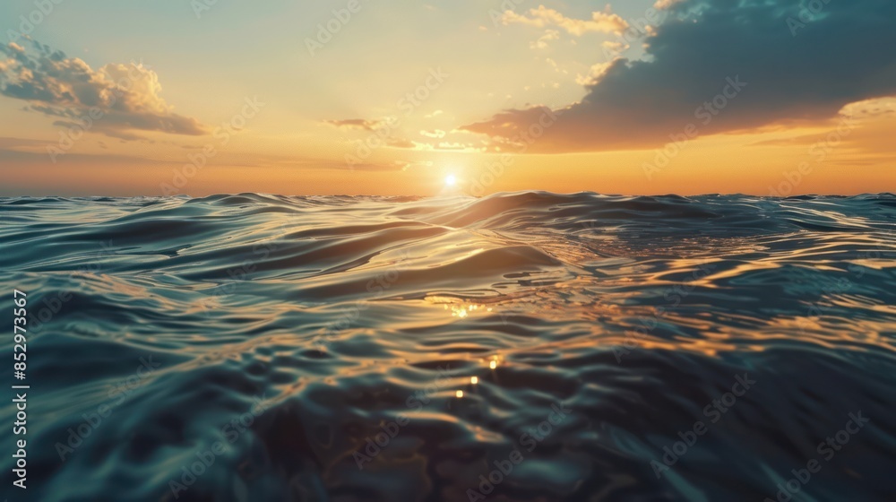 Obraz premium Ocean Waves at Sunset