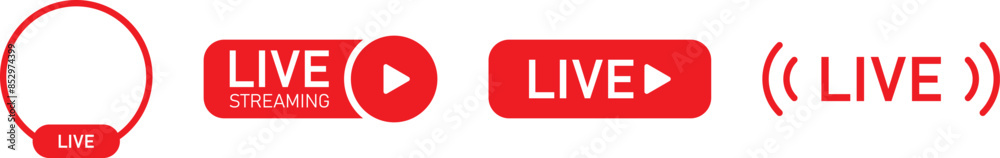 Live, streaming, broadcasting, online stream button, icon. Vector illustration Live, streaming, broadcasting, online stream button, icon. Vector illustration