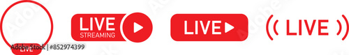 Live, streaming, broadcasting, online stream button, icon. Vector illustration