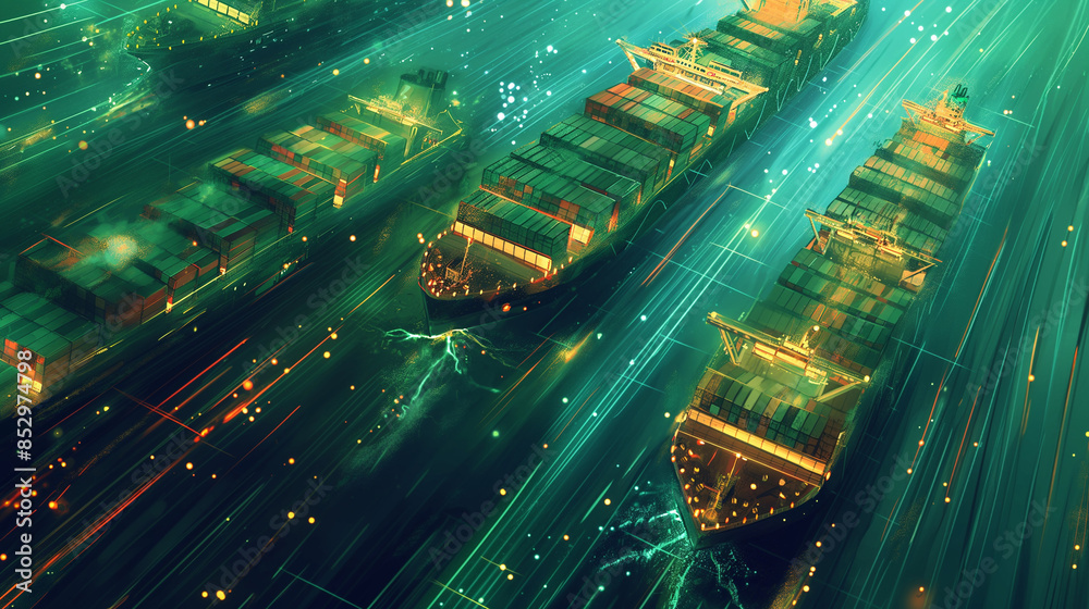 Futuristic cargo container ships utilize technology for global ...
