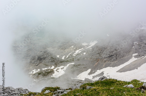 rocks at mountain warscheneck in upper austria photo