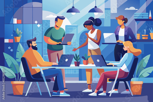 Team of developers working on a project