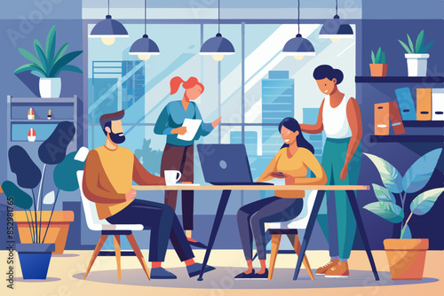 Team of developers working on a project