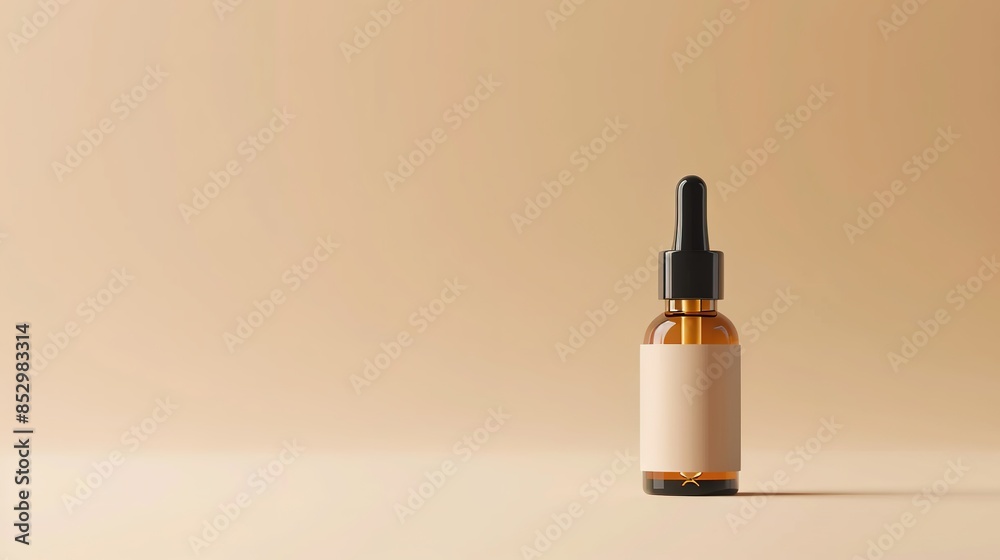 Realistic photo of serum bottle with dropper on solid background Realistic photo of serum bottle with dropper on solid background