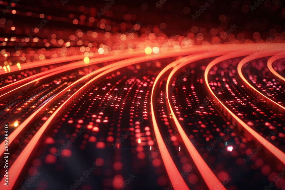 Fototapeta premium red movement lines and dots abstract background