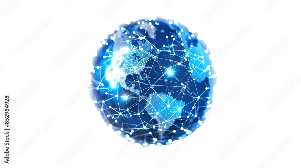 Digital globe on transparent background Digital globe on transparent background