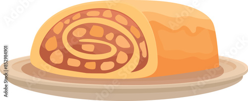 Appetizing oriental sweet dessert baklava lying on plate, traditional arabic sugary pastry