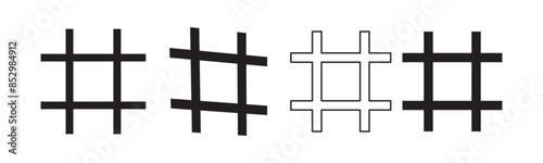 Hashtag icon set illustration. hashtag sign and symbol