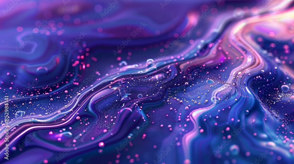 Abstract Purple and Blue Liquid With Bubbles Abstract Purple and Blue Liquid With Bubbles