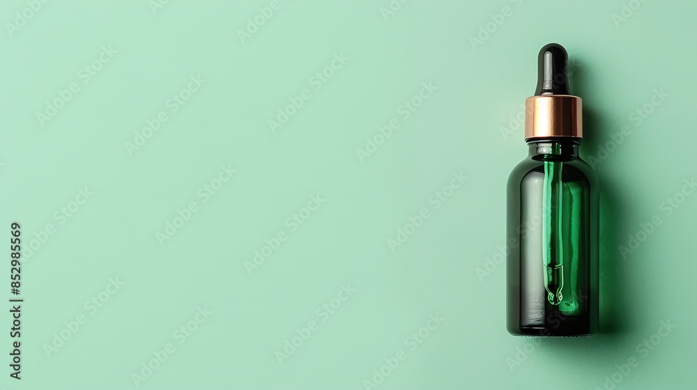 Serum bottle with dropper on a solid clean background Serum bottle with dropper on a solid clean background