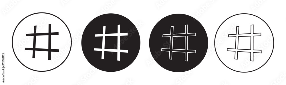 Fototapeta premium Hashtag icon set illustration. hashtag sign and symbol